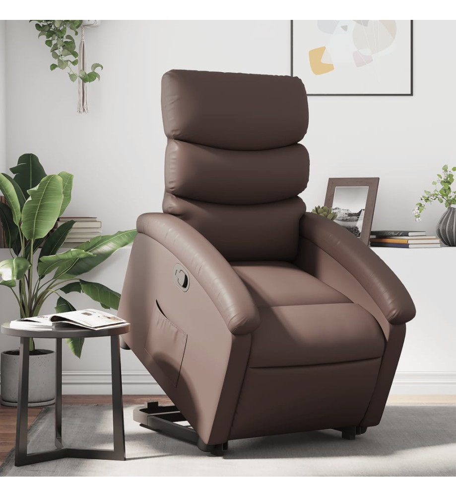 Fauteuil inclinable marron similicuir