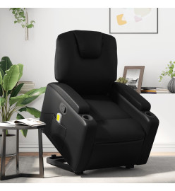 Fauteuil inclinable de massage Noir Similicuir