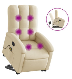 Fauteuil inclinable de massage Crème Tissu