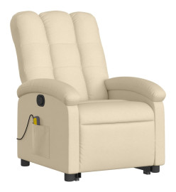 Fauteuil inclinable de massage Crème Tissu