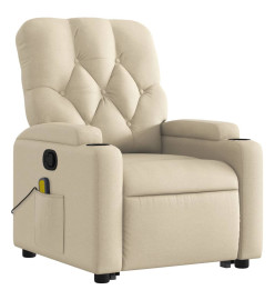 Fauteuil inclinable de massage Crème Tissu