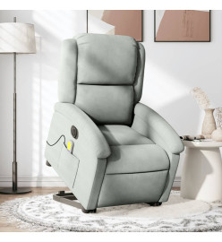 Fauteuil inclinable de massage électrique gris clair velours