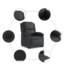 Fauteuil inclinable noir cuir véritable