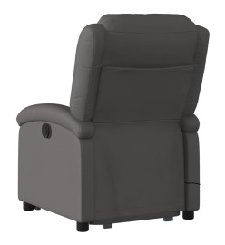 Fauteuil inclinable de massage gris cuir véritable