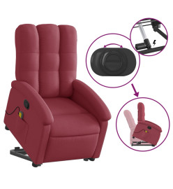 Fauteuil inclinable de massage Rouge bordeaux Tissu