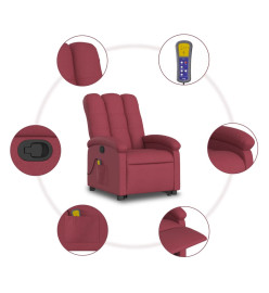 Fauteuil inclinable de massage Rouge bordeaux Tissu