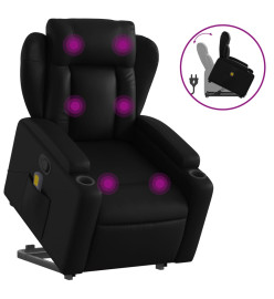 Fauteuil inclinable de massage Noir Similicuir