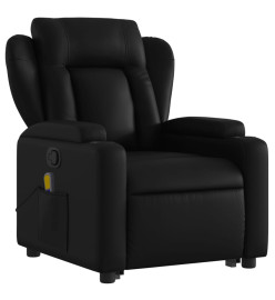 Fauteuil inclinable de massage Noir Similicuir