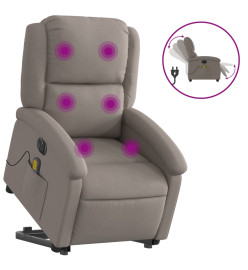 Fauteuil inclinable de massage électrique Taupe Tissu