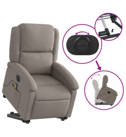 Fauteuil inclinable de massage électrique Taupe Tissu