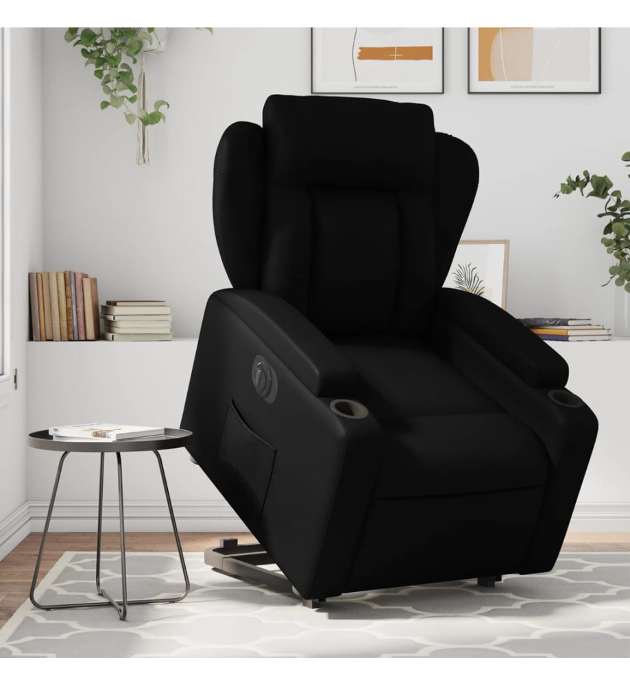 Fauteuil inclinable électrique noir similicuir