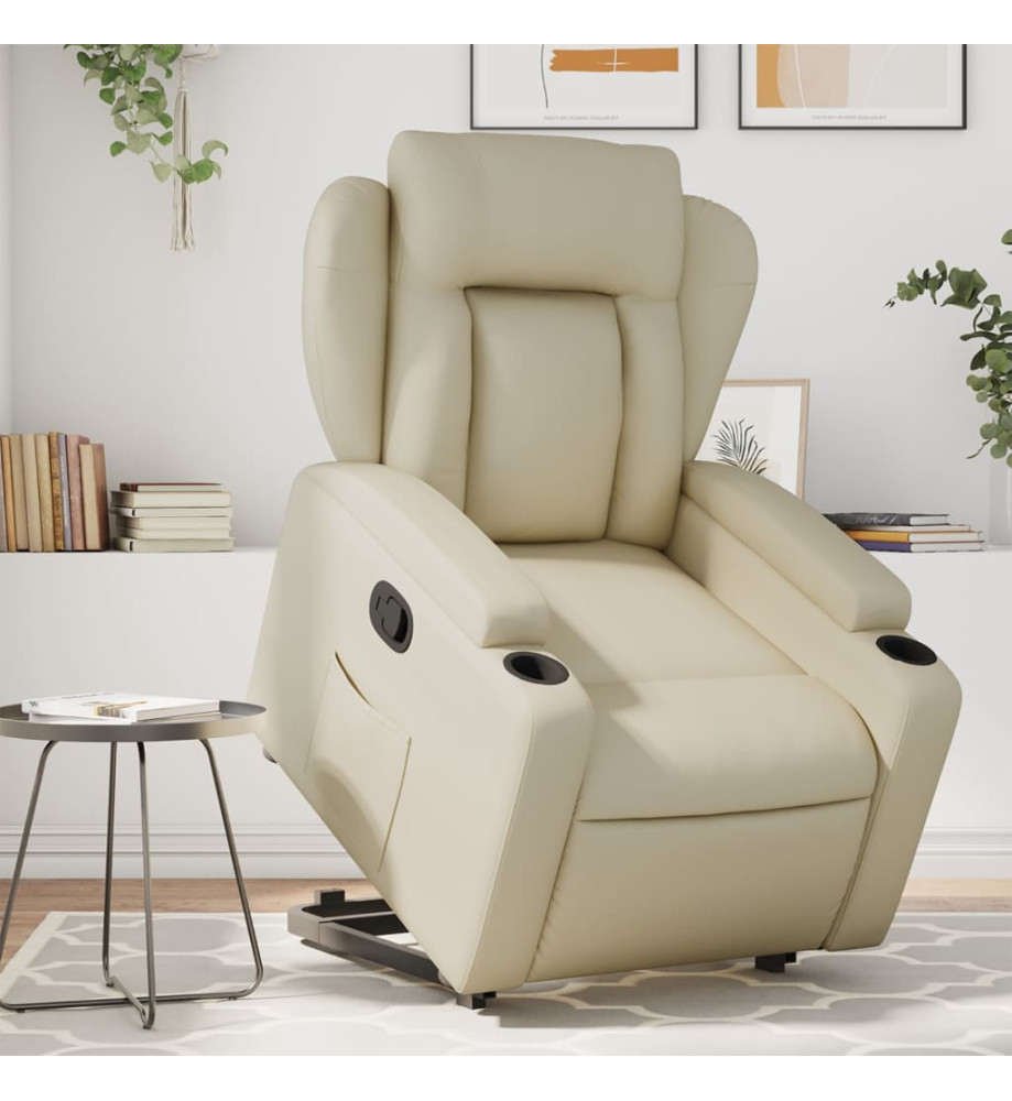 Fauteuil inclinable Crème Similicuir