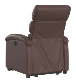 Fauteuil inclinable électrique marron similicuir