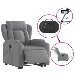 Fauteuil inclinable de massage électrique Gris clair Tissu