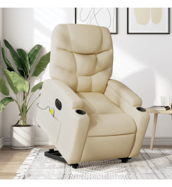 Fauteuil inclinable de massage électrique Crème Tissu