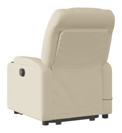 Fauteuil inclinable de massage électrique Crème Tissu