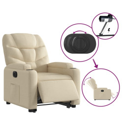 Fauteuil inclinable électrique crème tissu