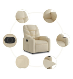 Fauteuil inclinable électrique crème tissu