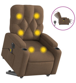 Fauteuil inclinable de massage électrique Marron Tissu