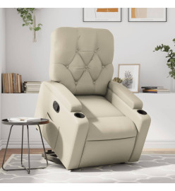 Fauteuil inclinable Crème Similicuir