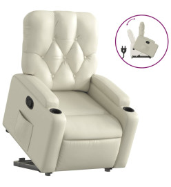 Fauteuil inclinable Crème Similicuir