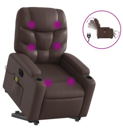 Fauteuil inclinable de massage électrique marron similicuir