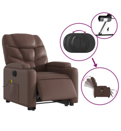 Fauteuil inclinable de massage électrique marron similicuir