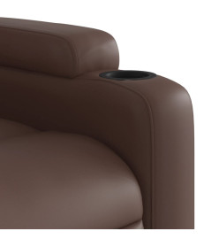 Fauteuil inclinable de massage électrique marron similicuir