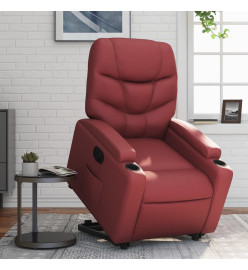 Fauteuil inclinable électrique rouge bordeaux similicuir