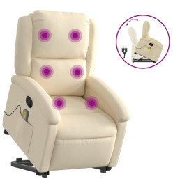 Fauteuil inclinable de massage Crème Tissu