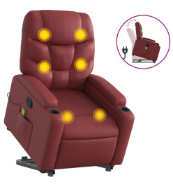 Fauteuil inclinable de massage Rouge bordeaux Similicuir