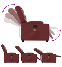 Fauteuil inclinable de massage Rouge bordeaux Similicuir