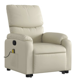 Fauteuil inclinable de massage Crème Similicuir