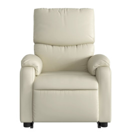 Fauteuil inclinable de massage Crème Similicuir