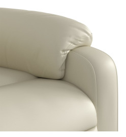 Fauteuil inclinable de massage Crème Similicuir