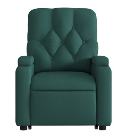 Fauteuil inclinable de massage électrique Vert foncé Tissu