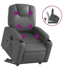 Fauteuil inclinable de massage Gris Similicuir