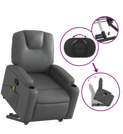 Fauteuil inclinable de massage Gris Similicuir