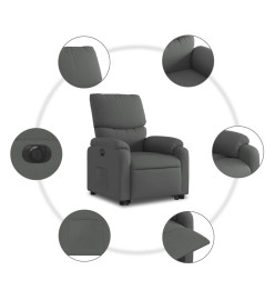 Fauteuil inclinable électrique gris foncé tissu