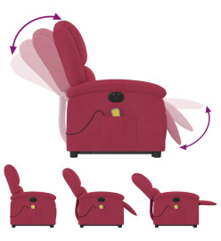 Fauteuil inclinable de massage électrique rouge bordeaux