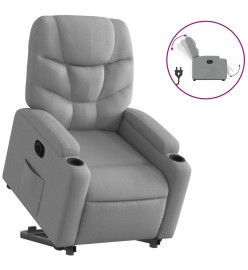 Fauteuil inclinable électrique gris clair tissu