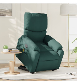 Fauteuil inclinable de massage Vert foncé Tissu