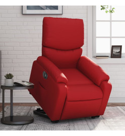 Fauteuil inclinable électrique rouge similicuir