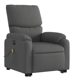 Fauteuil inclinable de massage électrique Gris foncé Tissu