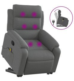 Fauteuil de massage inclinable Gris foncé Tissu