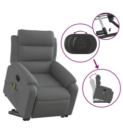 Fauteuil de massage inclinable Gris foncé Tissu