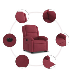 Fauteuil inclinable électrique rouge bordeaux tissu