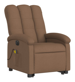 Fauteuil inclinable de massage électrique Marron Tissu