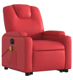 Fauteuil inclinable de massage électrique rouge similicuir