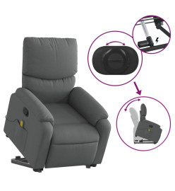 Fauteuil de massage inclinable Gris foncé Tissu